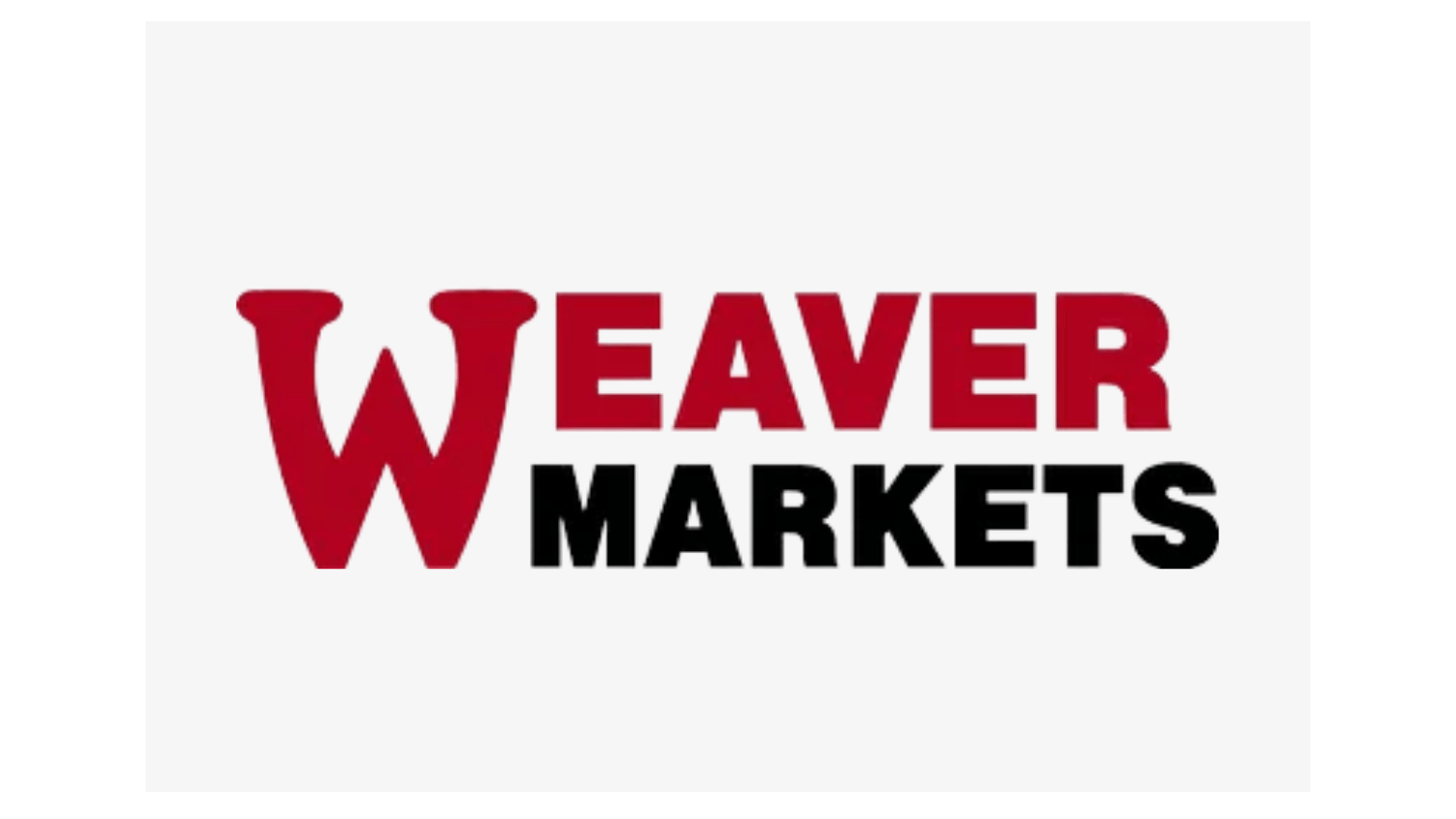 The weaver markets logo is red and black on a white background.