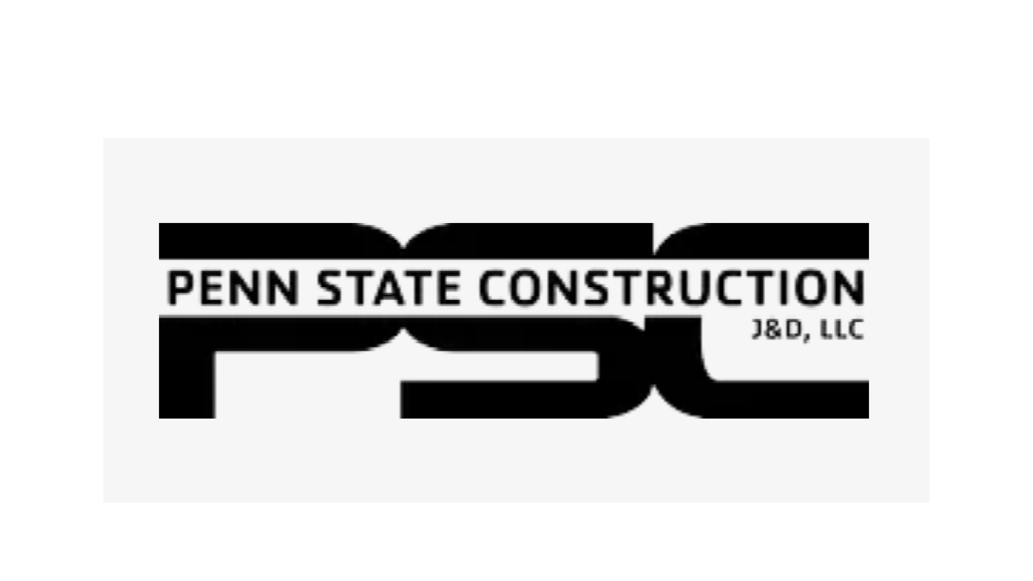 The penn state construction logo is black and white on a white background.