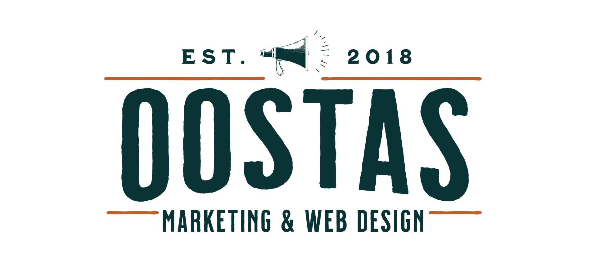 A logo for a company called oostas marketing and web design