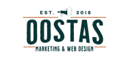 A logo for a company called oostas marketing and web design