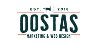 A logo for a company called oostas marketing and web design