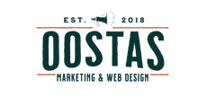 A logo for a company called oostas marketing and web design