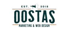 A logo for a company called oostas marketing and web design