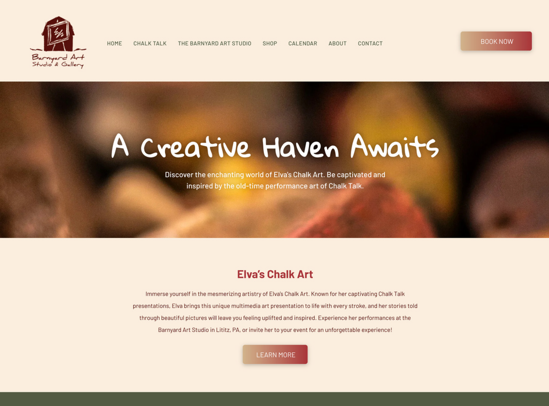 A website for a creative haven awaits