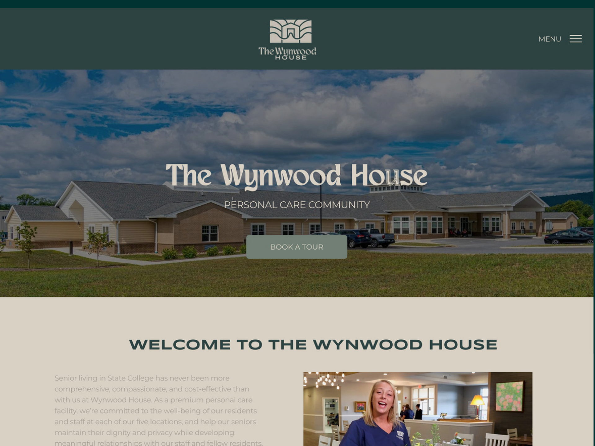 A screenshot of a website for the wynwood house