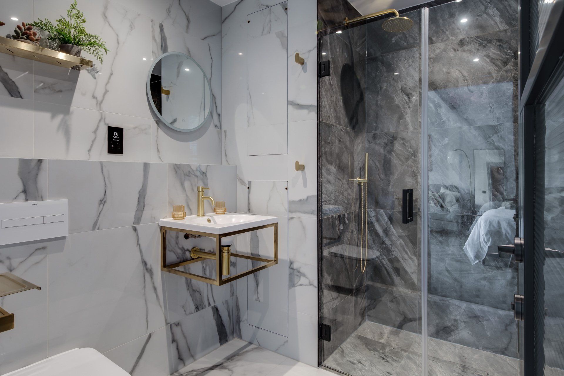 A kitchen with a sink and a stove top oven