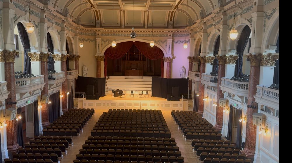 The interior of Cheltenham Town Hall