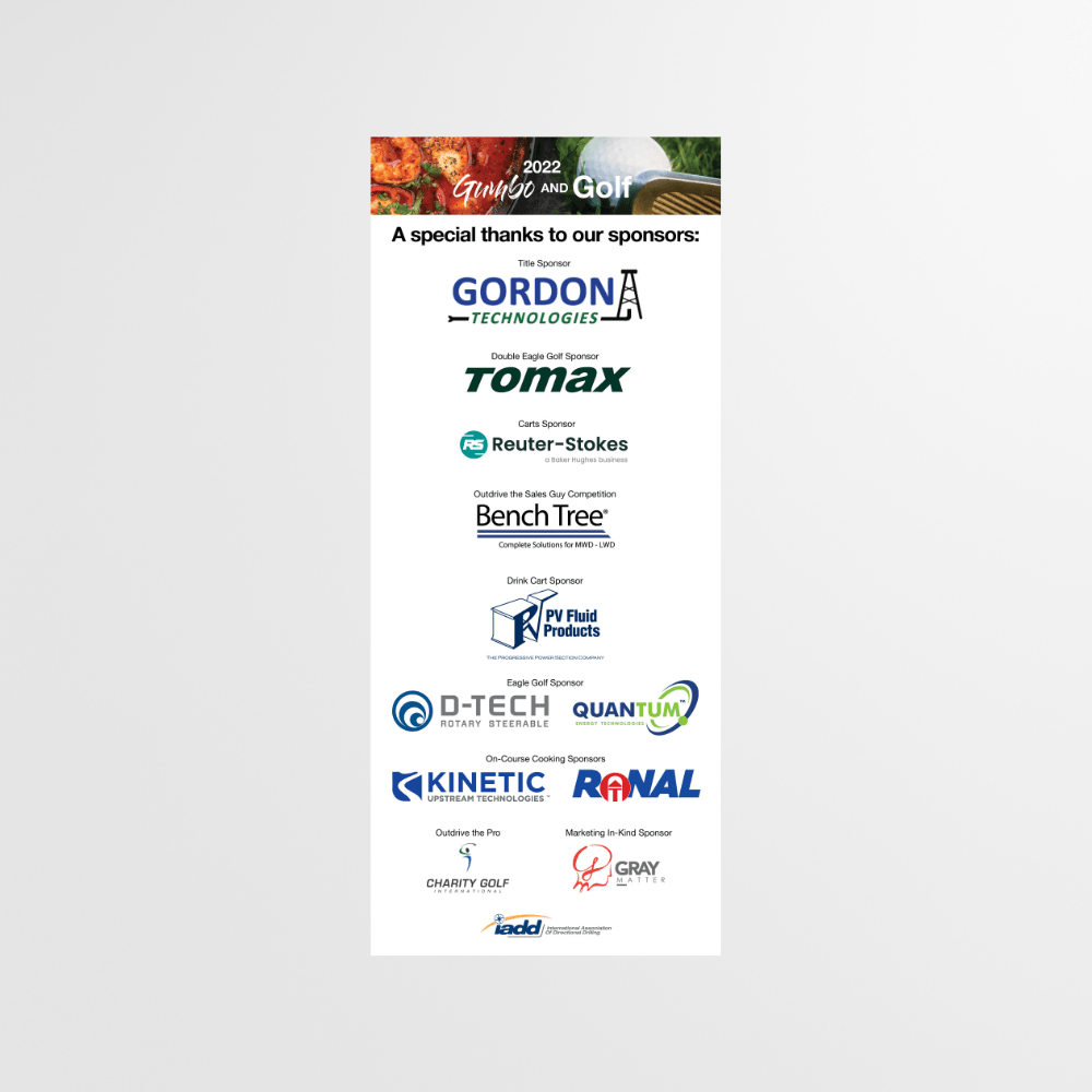 A poster with a lot of logos on it