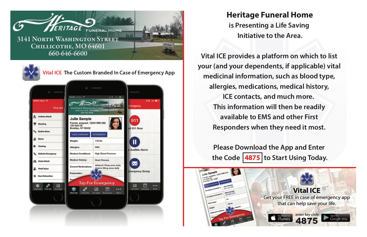 Vital ICE | Heritage Funeral Home