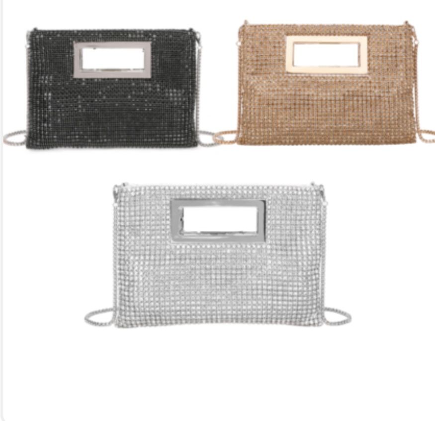 Three Different Coloured Handbags With Rhinestones on Them on a White Background — Onyx Poppy Boutique in Buderim, QLD