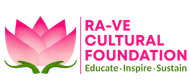 Logo of RA-VE Cultural Foundation with pink lotus and text: Educate, Inspire, Sustain.