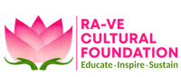 Logo of RA-VE Cultural Foundation with pink lotus and text: Educate, Inspire, Sustain.