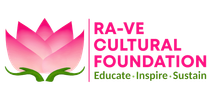 Logo of RA-VE Cultural Foundation with pink lotus and text: Educate, Inspire, Sustain.