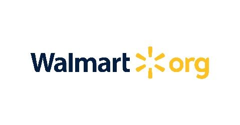 Walmart.org logo with blue "Walmart" and yellow sunburst; the ".org" is yellow.