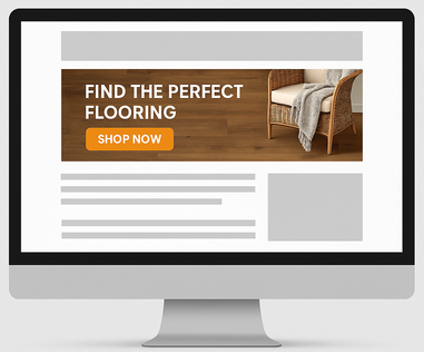 Display advertising example on digital monitor