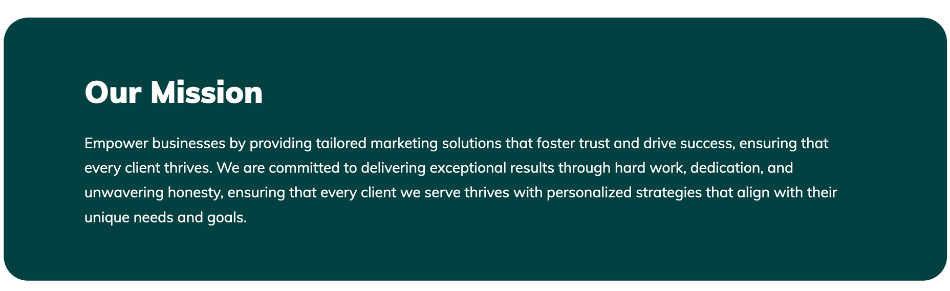 A green button with the words `` our mission '' on it.