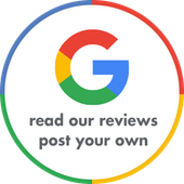 A google logo that says read our reviews post your own