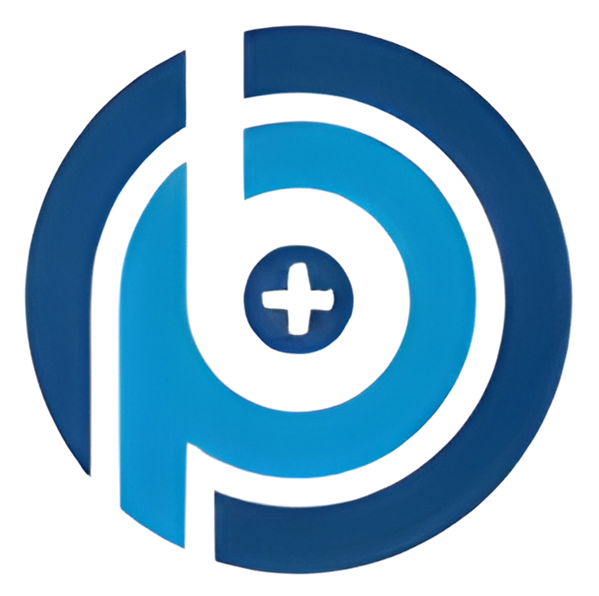 Blue and white logo: 