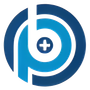 Blue and white logo: 