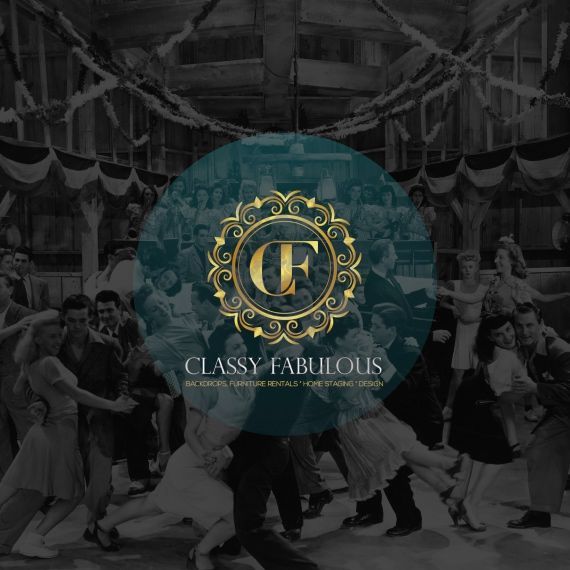 A group of people are dancing in a room with a logo that says classy fabulous