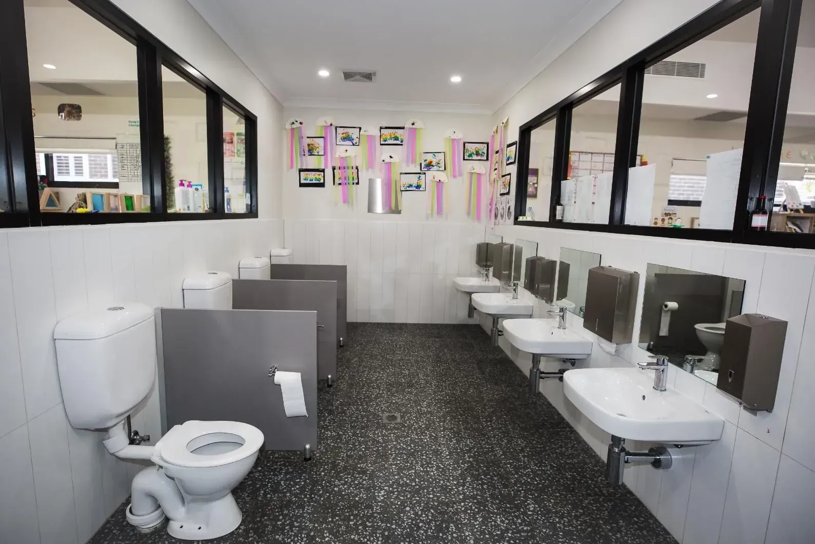 A Bathroom With A Toilet, Sinks And Mirrors — D&C Projects in Clarence Town, NSW