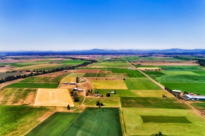 Aerial View of Green Farm Field in Singleton— D&C Projects in Singleton, NSW