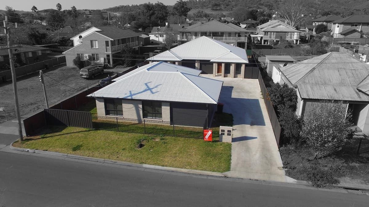 Aerial View of Recently Constructed White Residence — D&C Projects in Tamworth, NSW