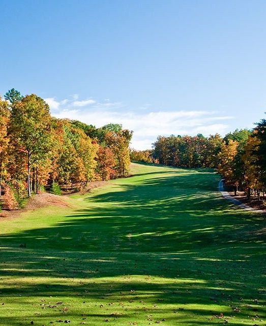 The Trenton Project golf course fairway in the fall  in Trenton Georgia