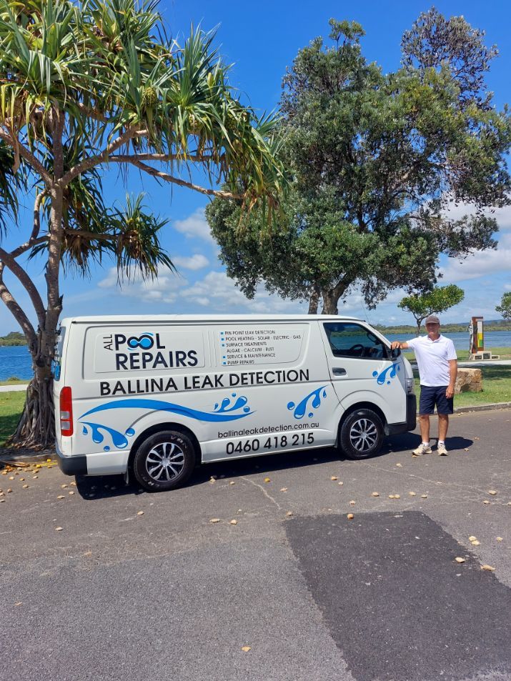 Paul Standing At The Front Of The Vehicle — Leak Detection & Swimming Pool Repairs in Ballina, NSW