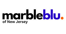 Logo for marbleblu of New Jersey. A marble repair and marble polishing company.