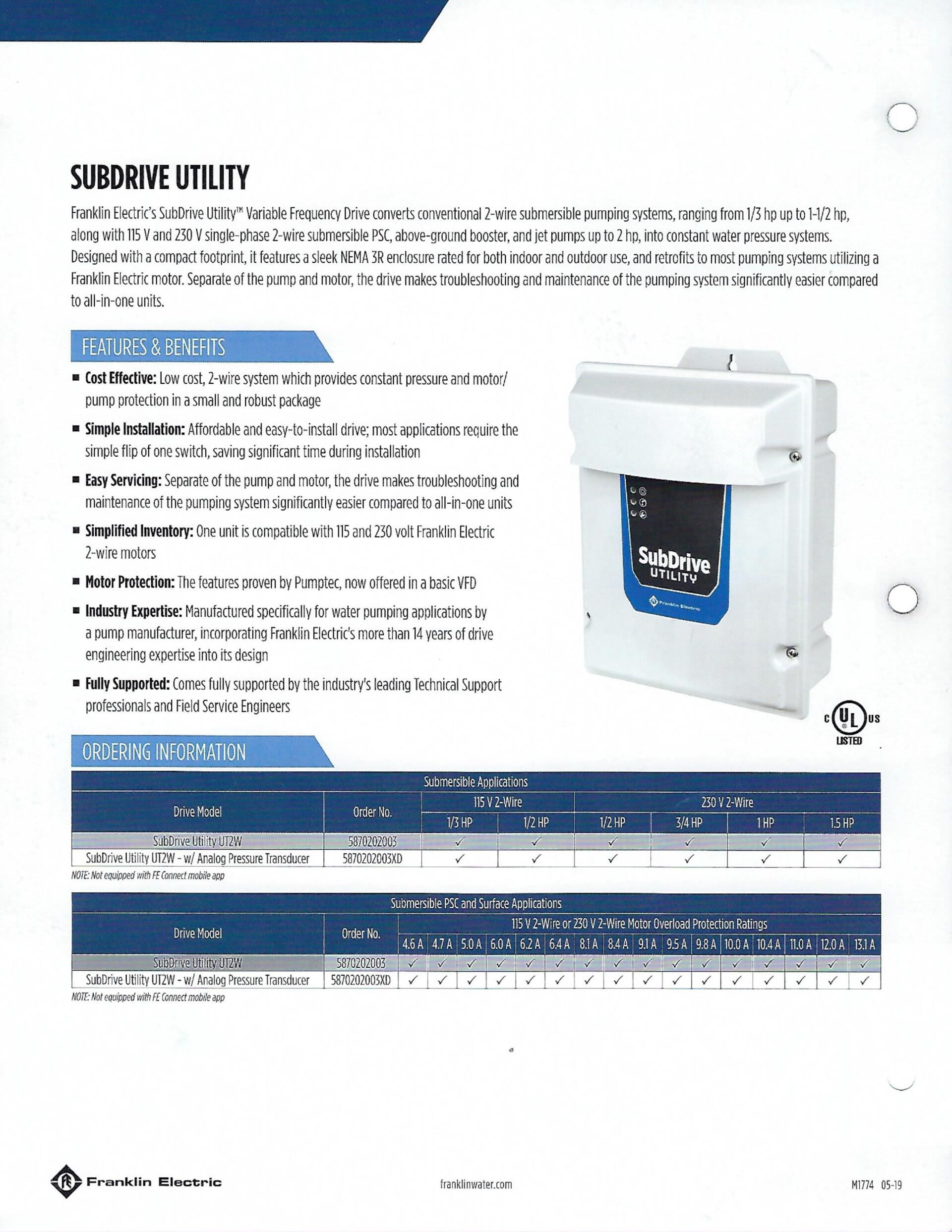 SubDrive utility features and benefits — Orient, Ohio — Bapst Water Well Drilling