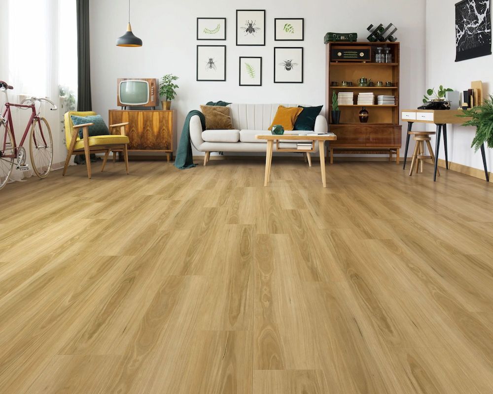 A Light-floored Living Room With Mid-century Modern Furniture — AGM Flooring & Tiling in Hidden Valley, QLD