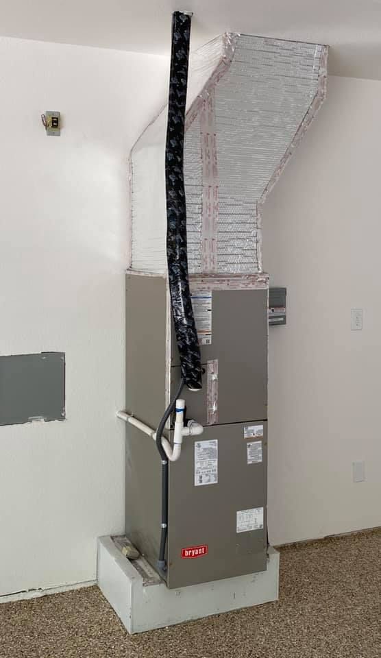 Bryant furnace installers near you with new HVAC heating and air ductwork installation
