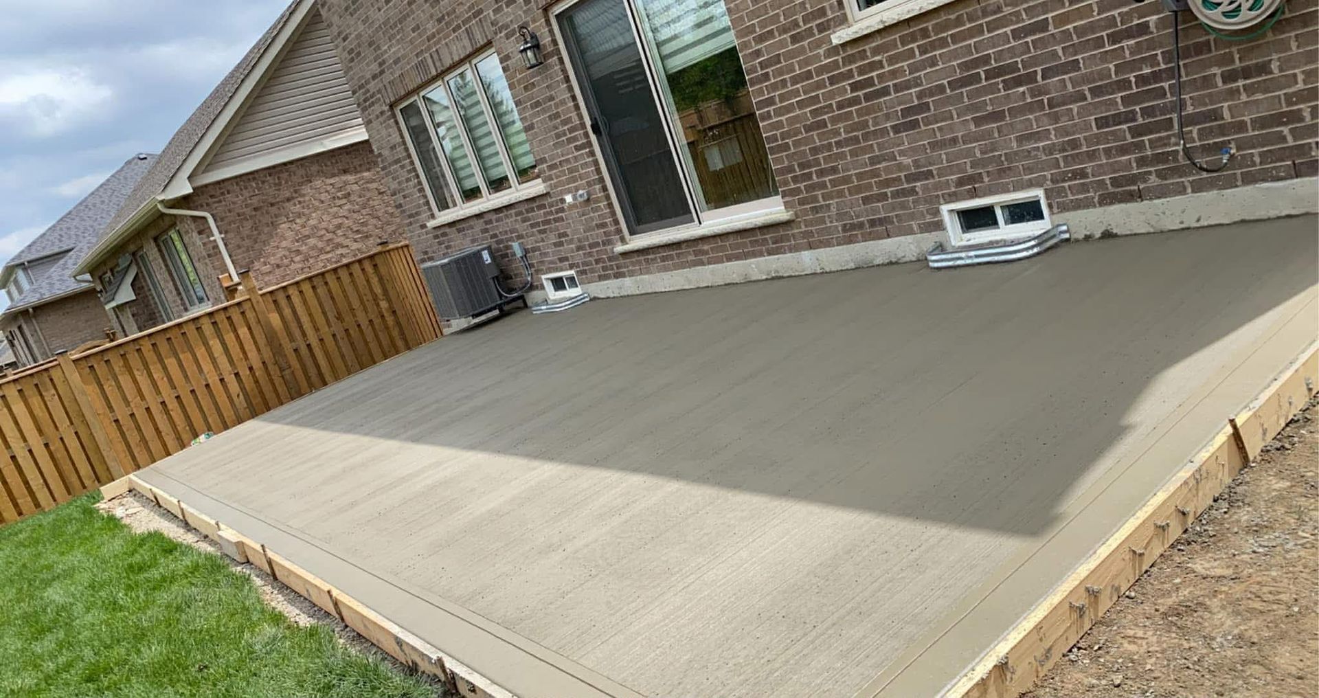 house with concrete patio