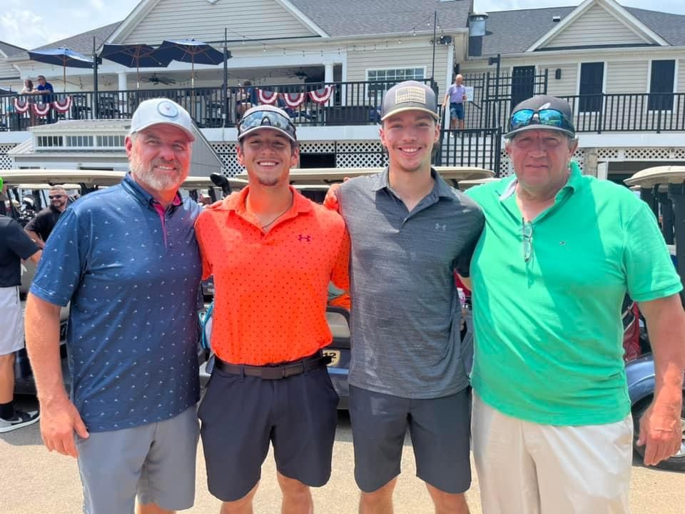 A group of men are posing for a picture in front of a golf course — Elkton, MD — Maryland Legends Baseball