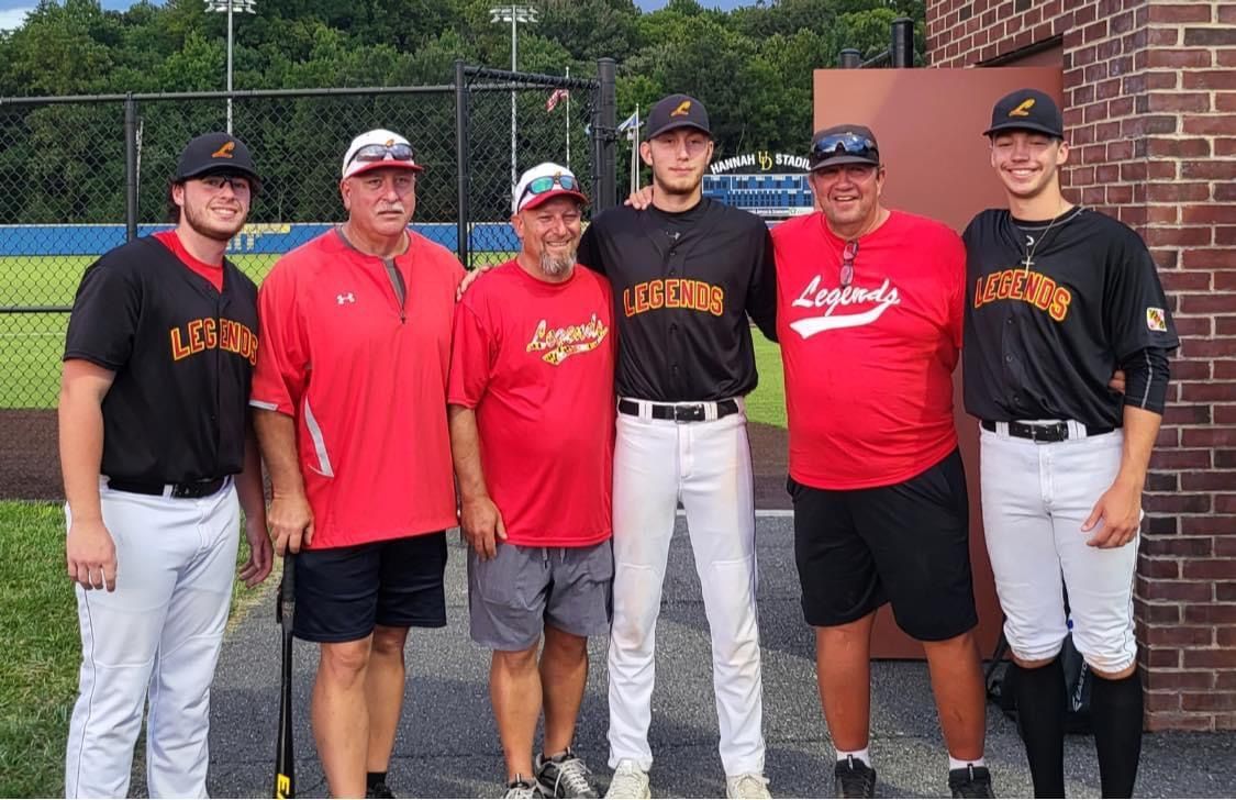 A group of baseball players are posing for a picture on the field — Elkton, MD — Maryland Legends Baseball