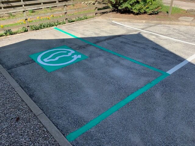 Electric car charging point marking