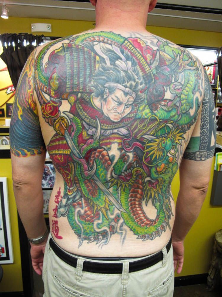 Asian Inspired Full Back Tattoo