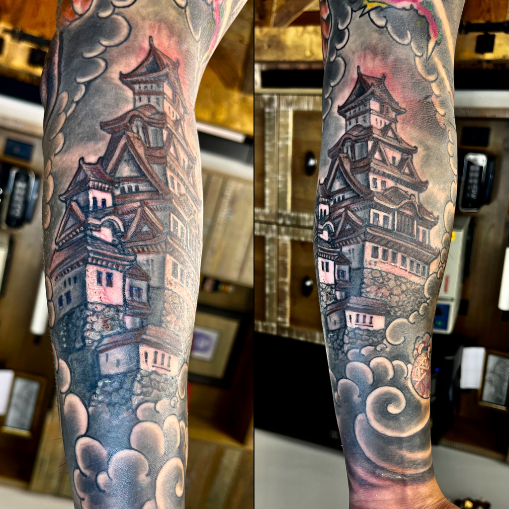 Asian castle tattoo