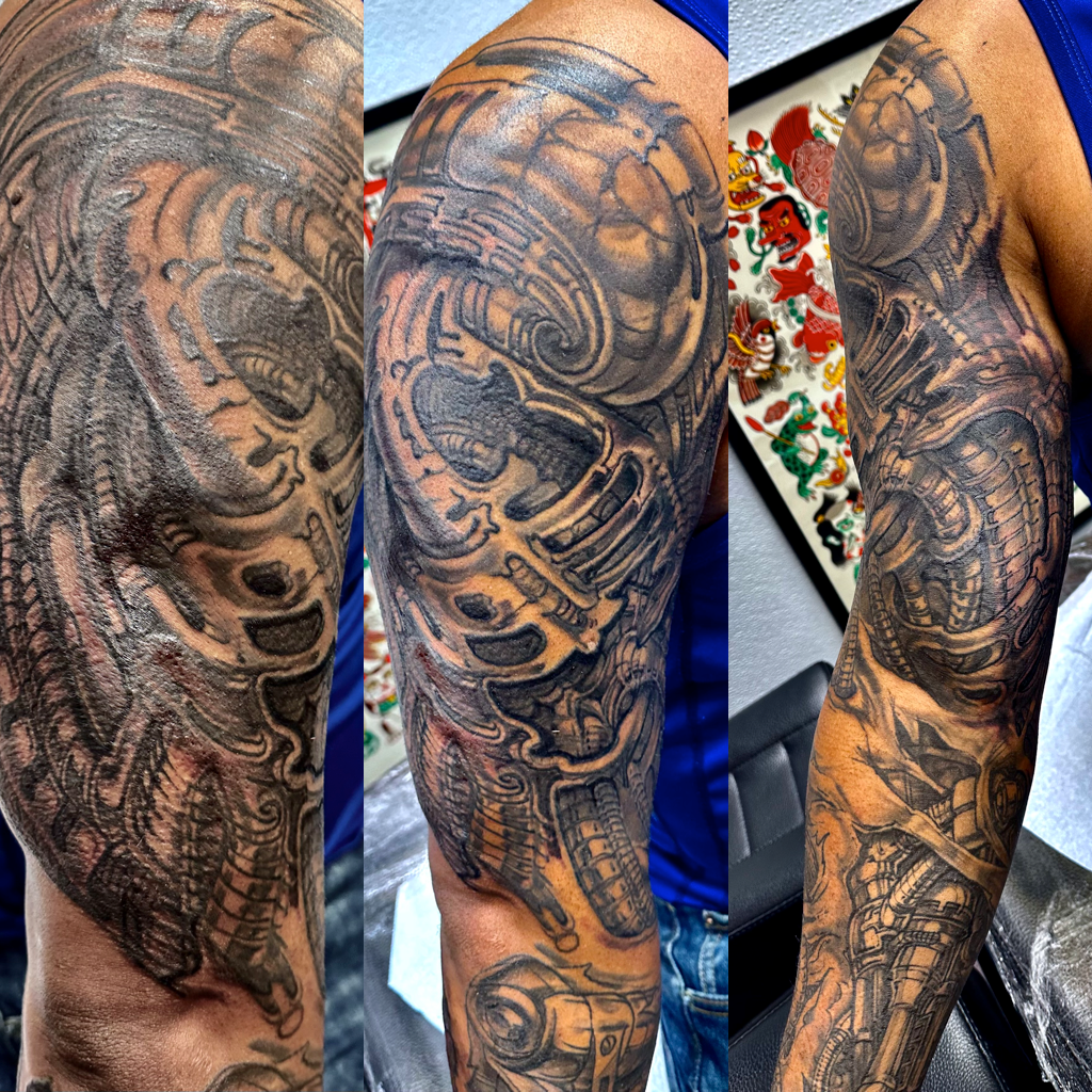 Large biomechanical tattoo