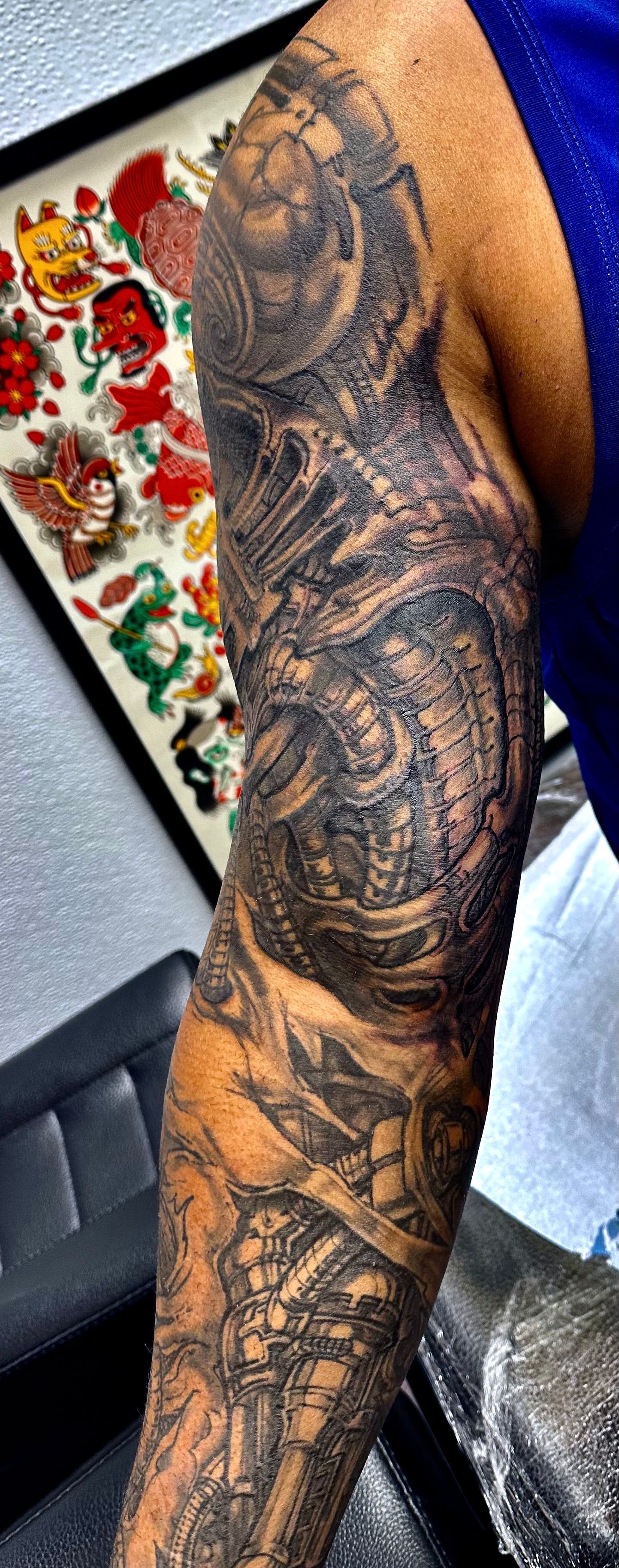 Large biomechanical tattoo