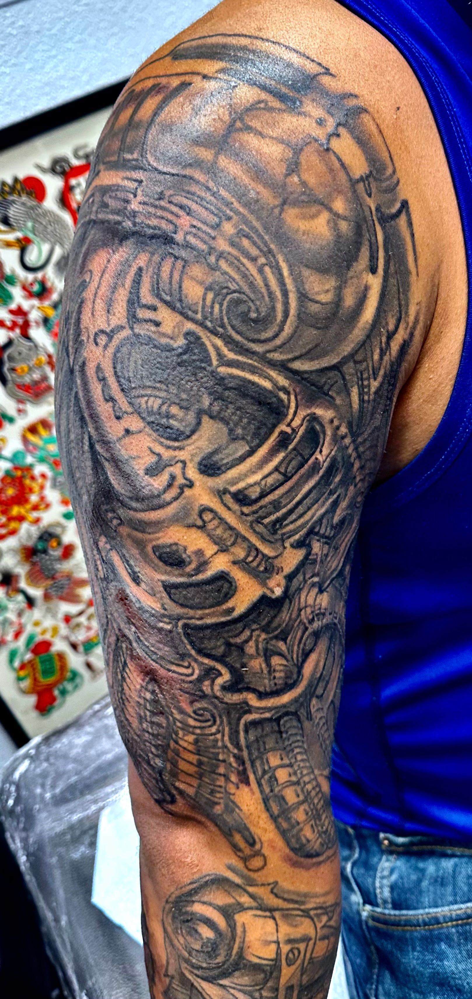 Large biomechanical tattoo