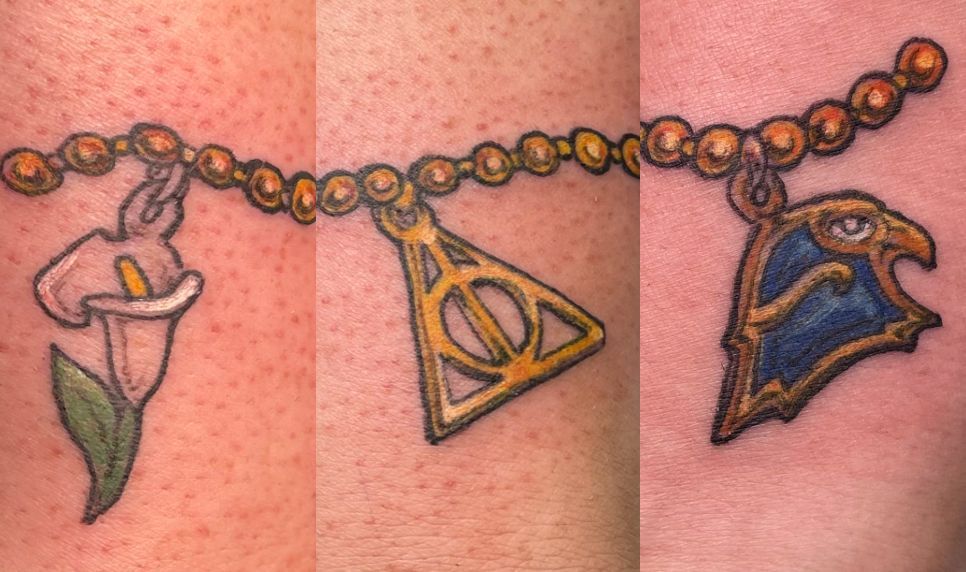 Bracelet Tattoo with Charms