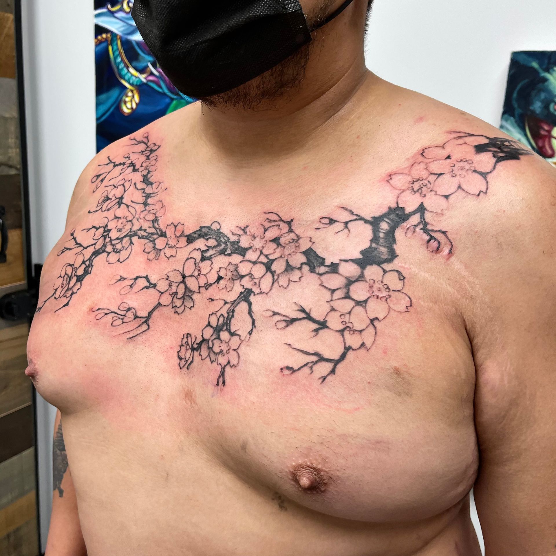 Cherry blossom large tattoo