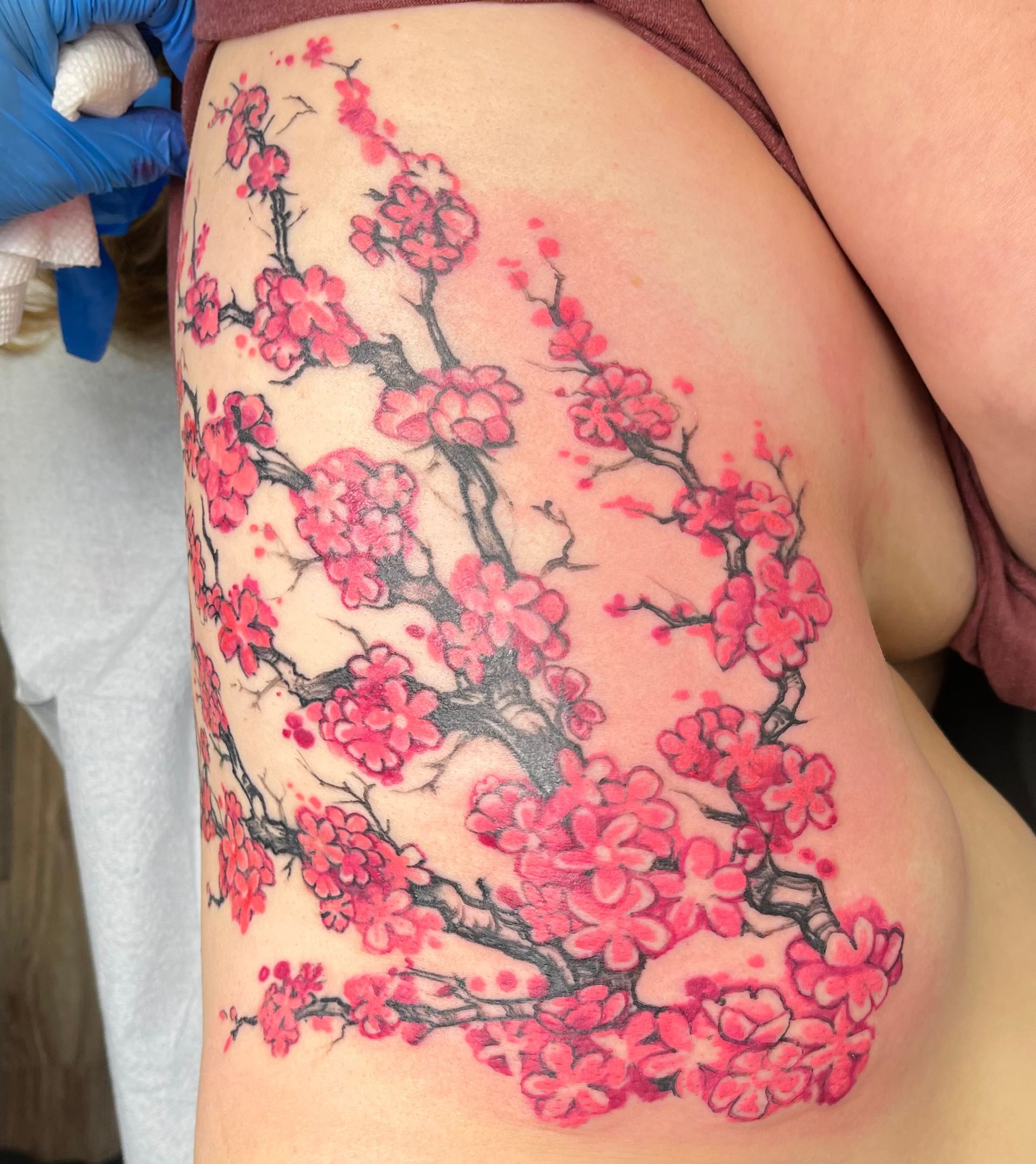 Large cherry blossom tattoo