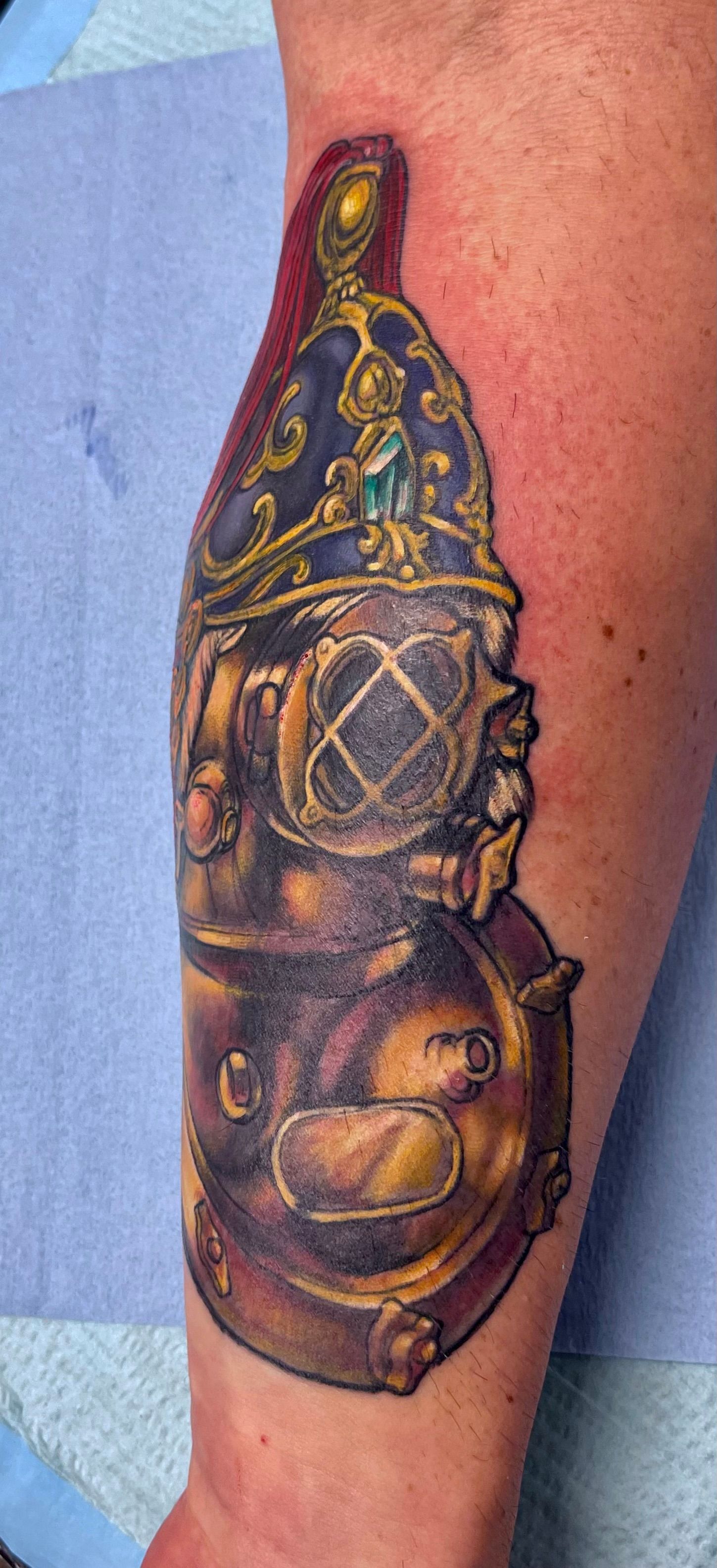 Divers Helmet Tattoo