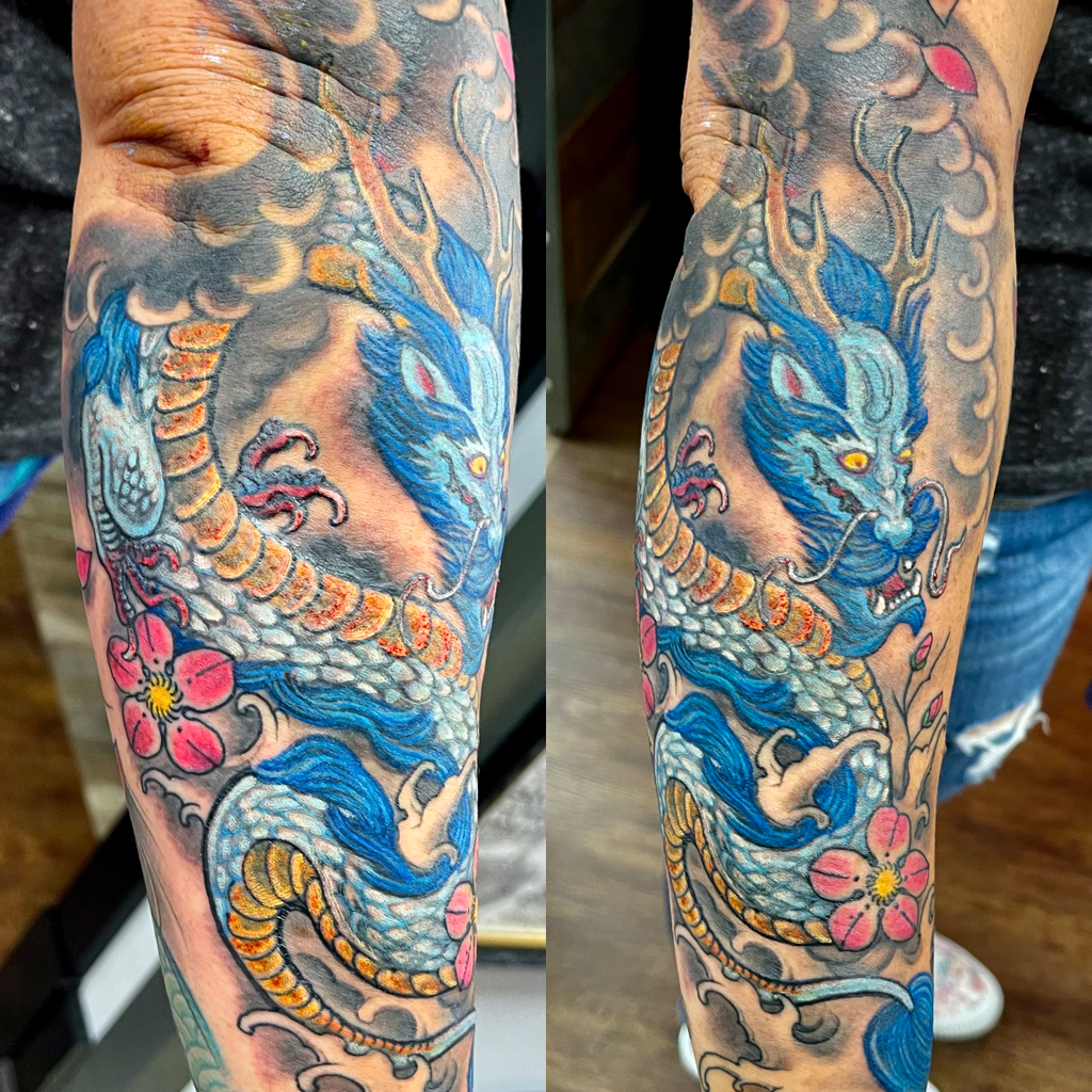 Anime blue dragon tattoo