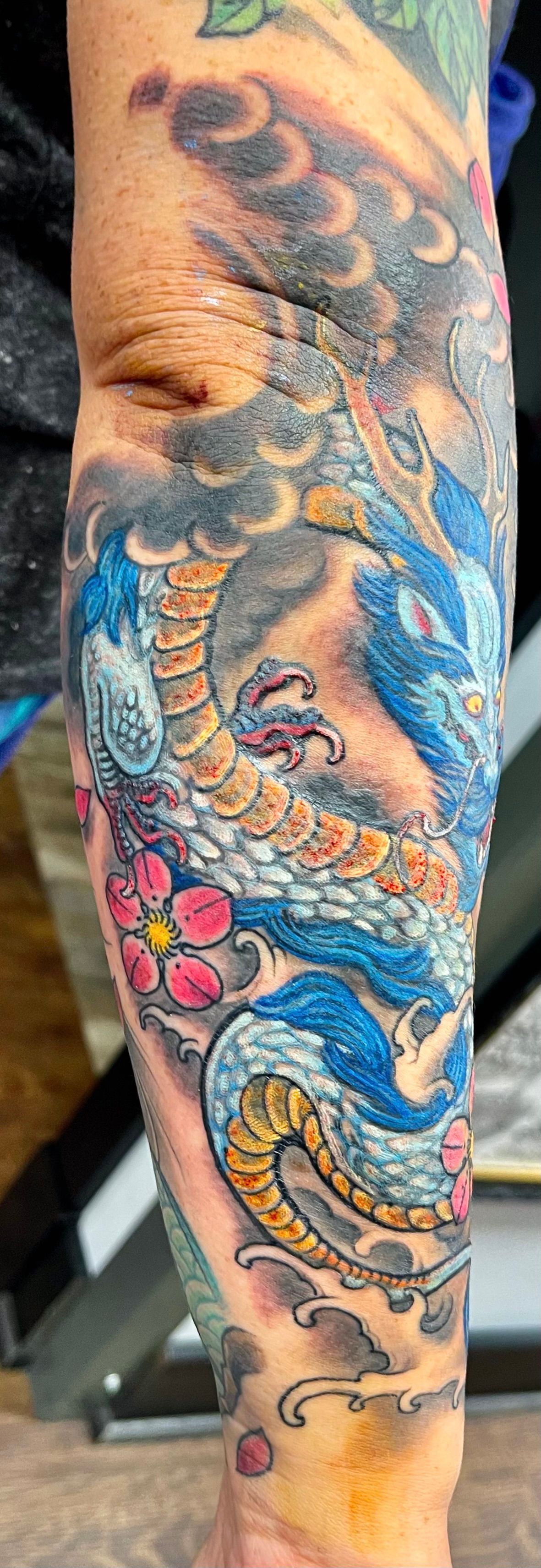 Anime blue dragon tattoo