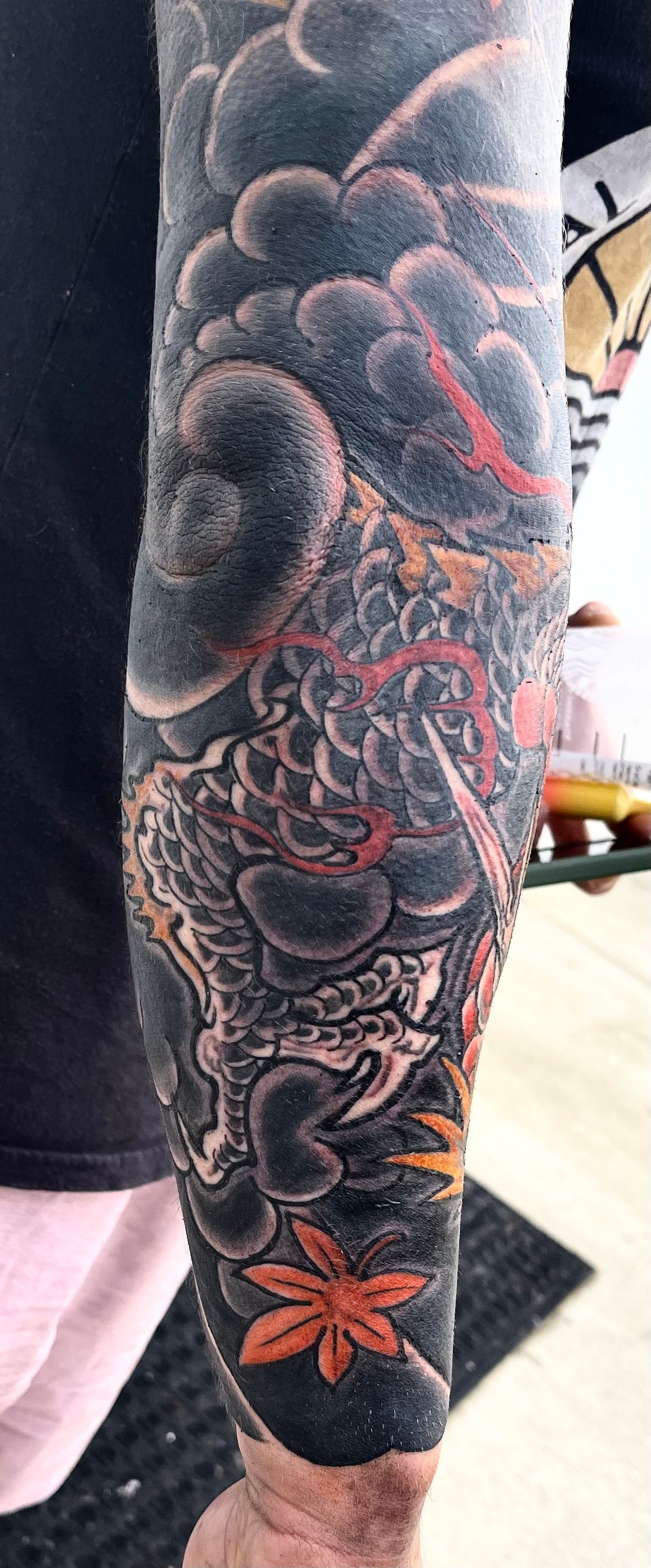 Dragon with Heavy Wind Tattoo