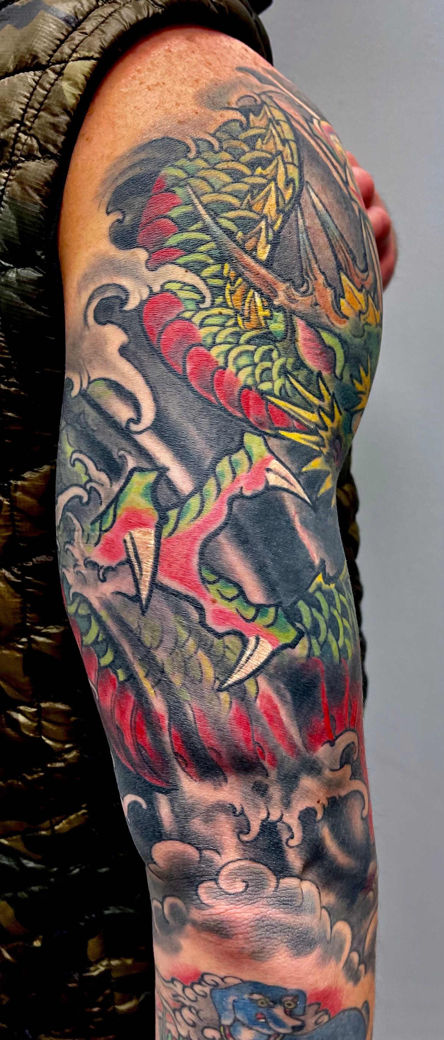 Dragon with Green Tattoo
